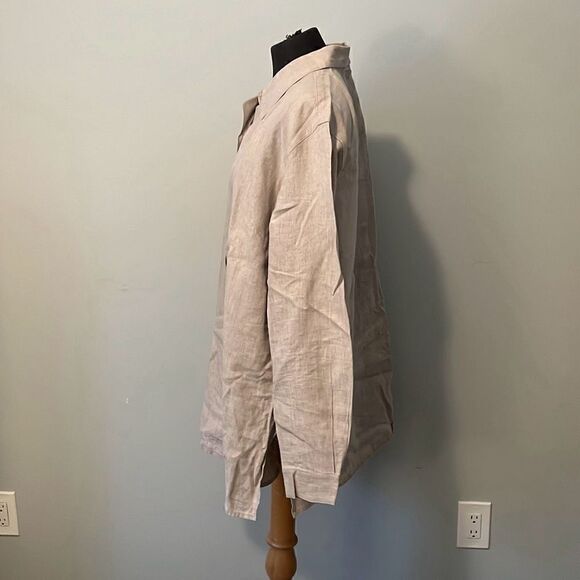 Charter Club Women’s 2X Linen Button Down Shirt - Picture 3 of 11